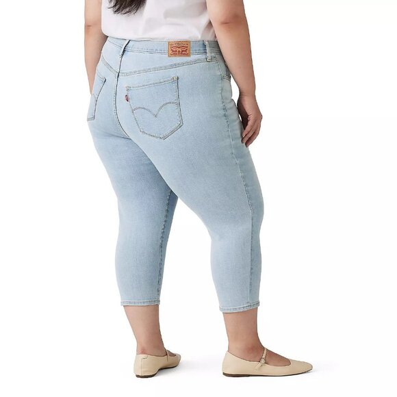 NWT Levi's 311 Shaping Skinny Mid Rise Capris Crop Stretch Light Wash Size 22 W - Picture 2 of 16